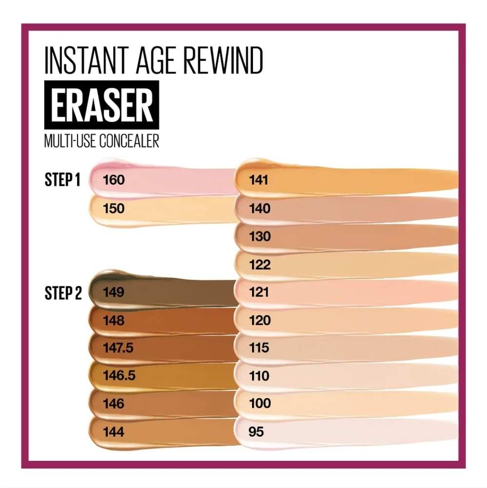 5 x Maybelline Instant Age Rewind Instant Eraser Multi Use Concealer, 147.5,